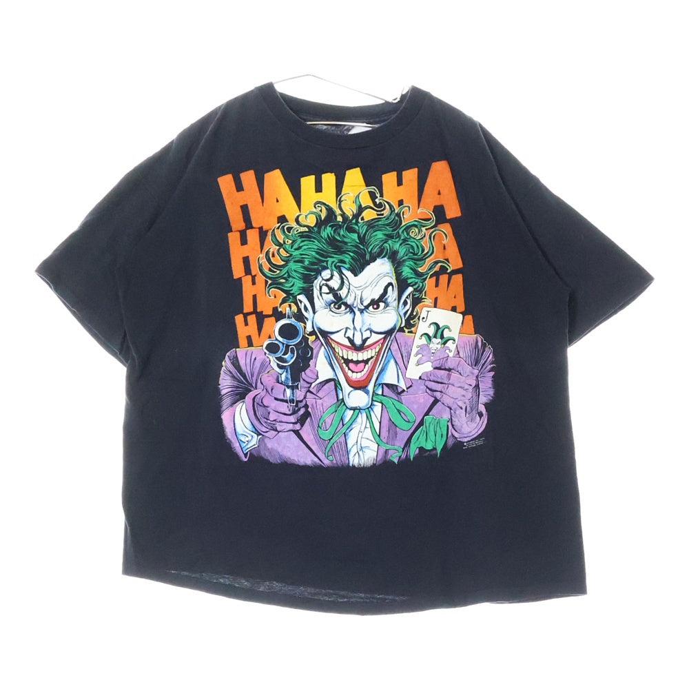 VINTAGE(ヴィンテージ) 80s JOKER ジョーカー プリント クルーネック半袖Tシャツカットソー ブラック