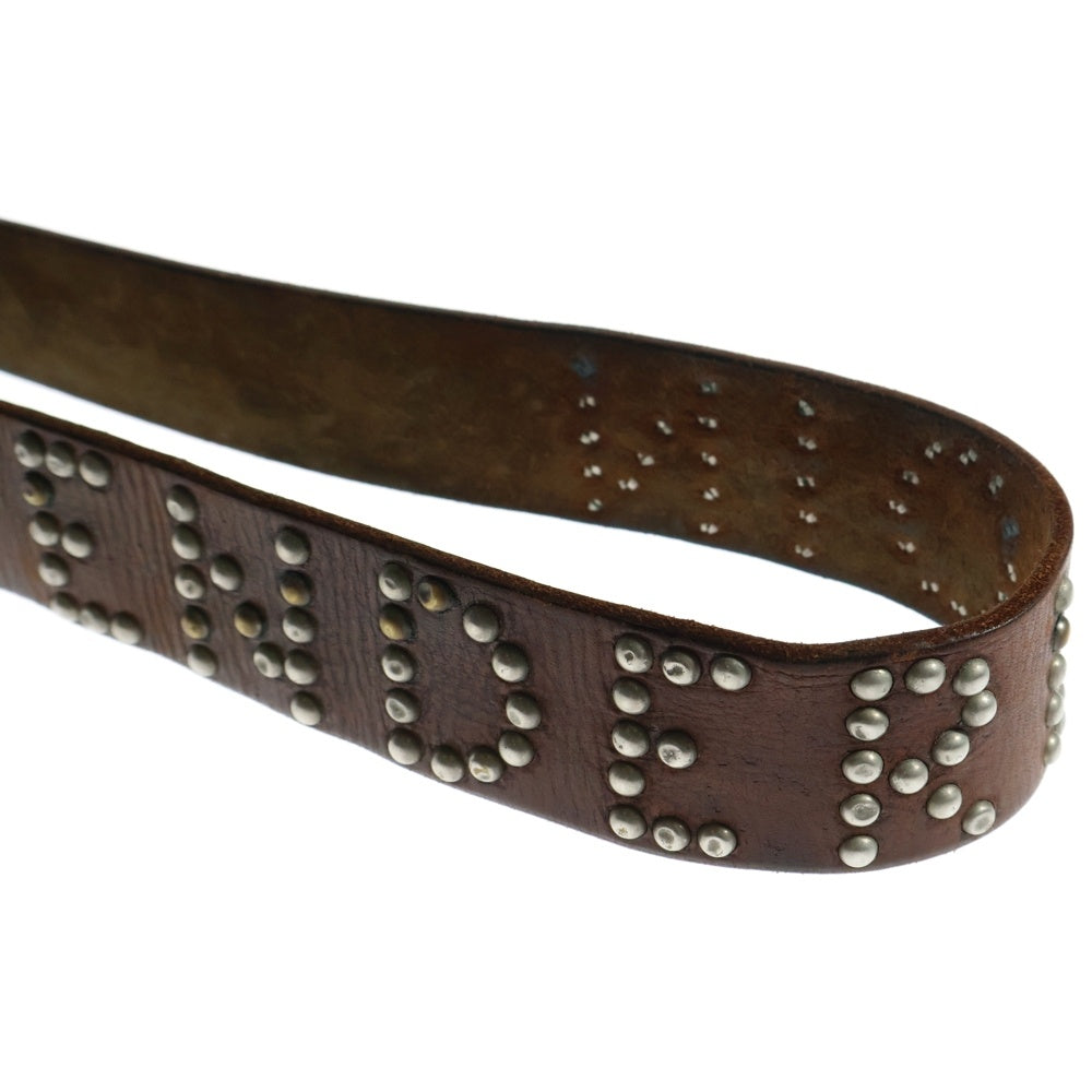 TENDERLOIN(テンダーロイン) ×HTC T-STUDS BELT スタッズ レザーベルト ブラウン