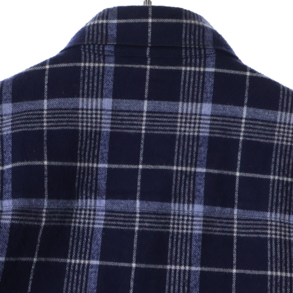 CHROME HEARTS(クロムハーツ) LOOSEENDS LS CHECK ルーズエンド 長袖チェックシャツ クロスボタンシャツ ネイビー JVPタグ