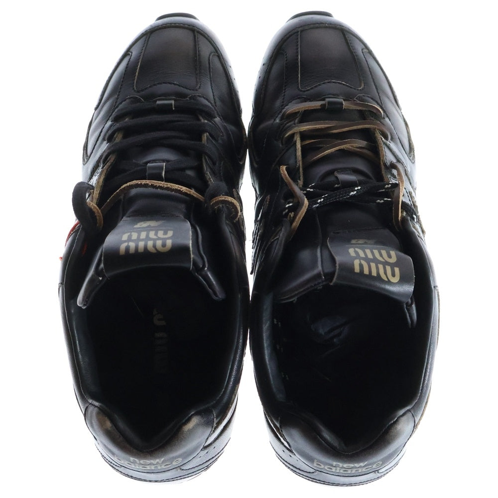 miumiu(ミュウミュウ) ×NEW BALANCE 530 Suede Mesh ローカットスニーカー 5E165E ブラック