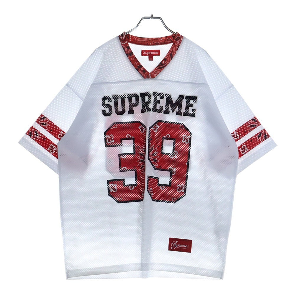SUPREME(シュプリーム) 25SS Bandana Football Jersey バンダナ フットボール ジャージ ホワイト/レッド