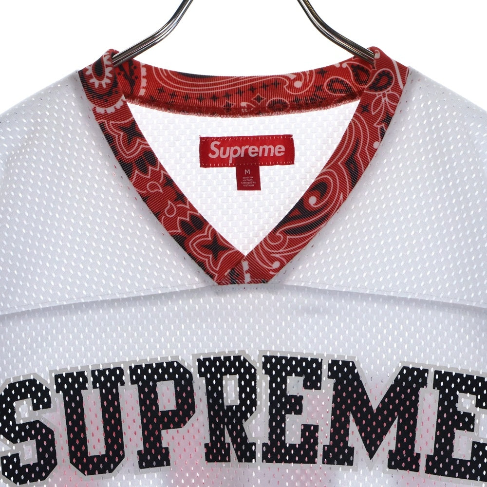 SUPREME(シュプリーム) 25SS Bandana Football Jersey バンダナ フットボール ジャージ ホワイト/レッド