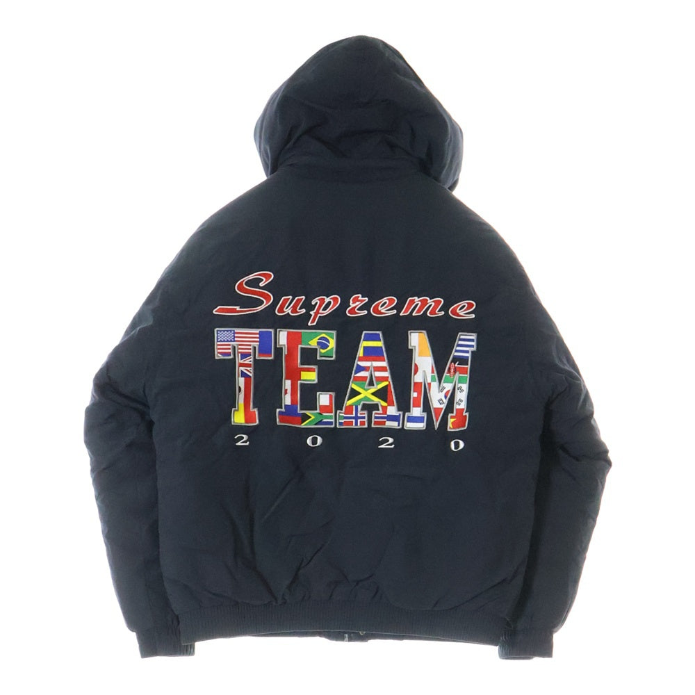 SUPREME(シュプリーム) 20SS TEAM PUFFY JYACKET ロゴ刺繍 ジップアップ ダウンジャケット ブラック