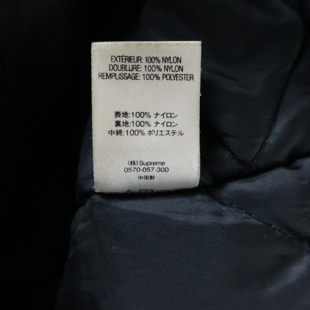 SUPREME(シュプリーム) 20SS TEAM PUFFY JYACKET ロゴ刺繍 ジップアップ ダウンジャケット ブラック