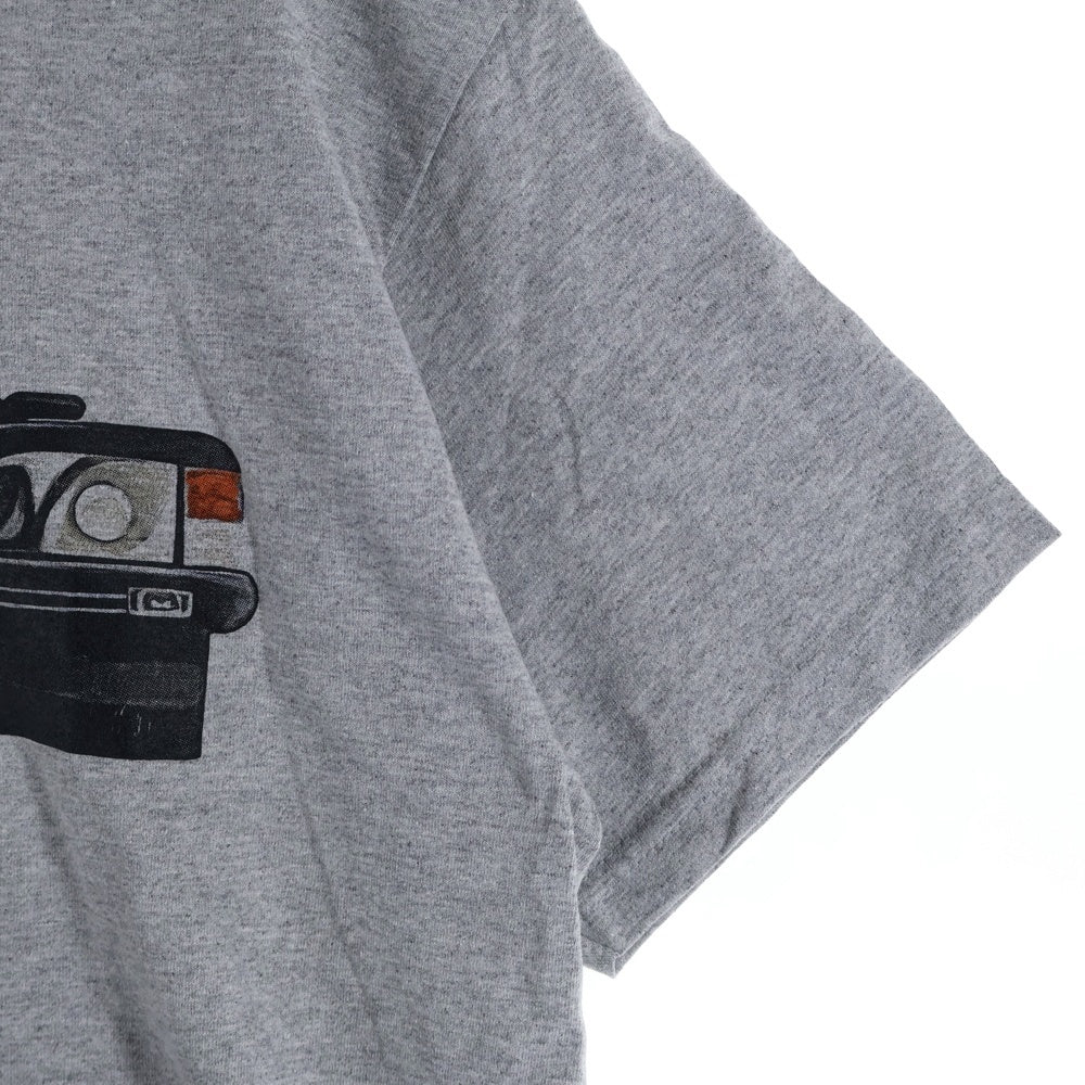 NO BRAND(ノーブランド) ON AIR プリントデザイン クルーネック半袖Tシャツカットソー グレー