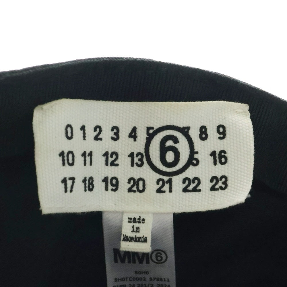 MM6 Maison Margiela(エムエムシックスメゾンマルジェラ) Numeric Signature Cap ロゴ刺繍 6パネルキャップ ブラック