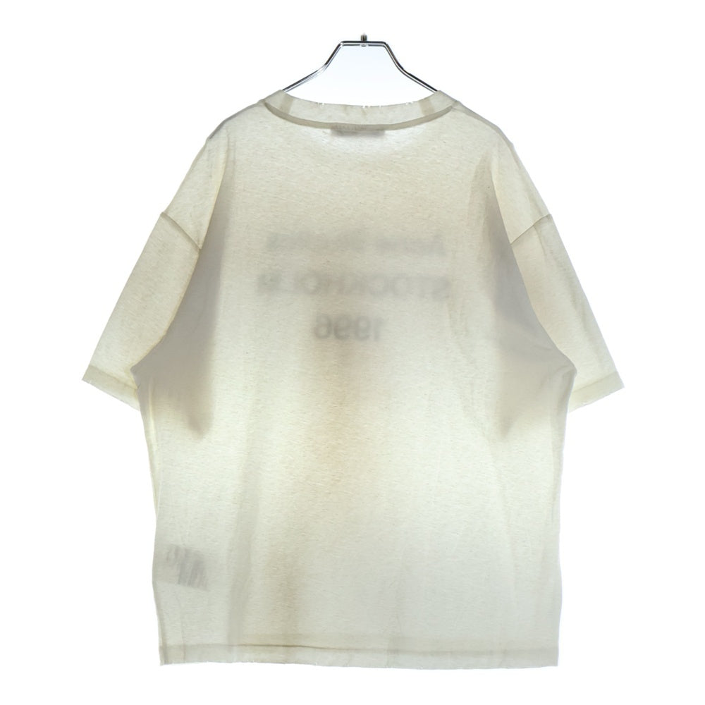 Acne Studios(アクネ ストゥディオズ) LOGO T-SHIRTS Fraded Black スタンプロゴ ダメージ加工 半袖Tシャツカットソー ホワイト TSHI000013