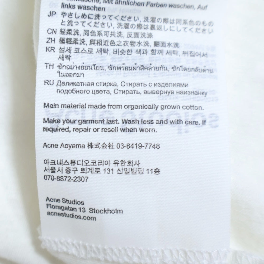 Acne Studios(アクネ ストゥディオズ) LOGO T-SHIRTS Fraded Black スタンプロゴ ダメージ加工 半袖Tシャツカットソー ホワイト TSHI000013