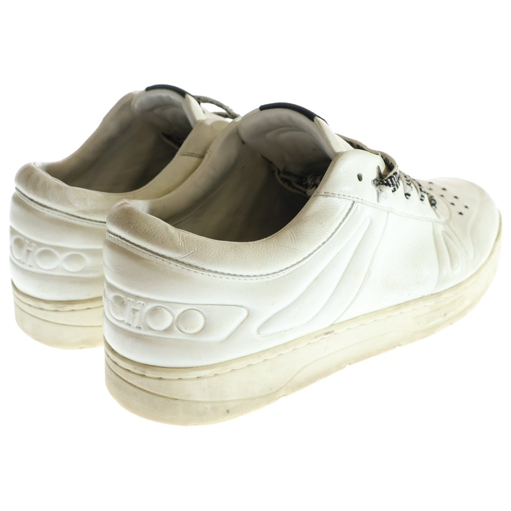 JIMMY CHOO(ジミーチュウ) ログシューレース レザー ローカットスニーカー ホワイト