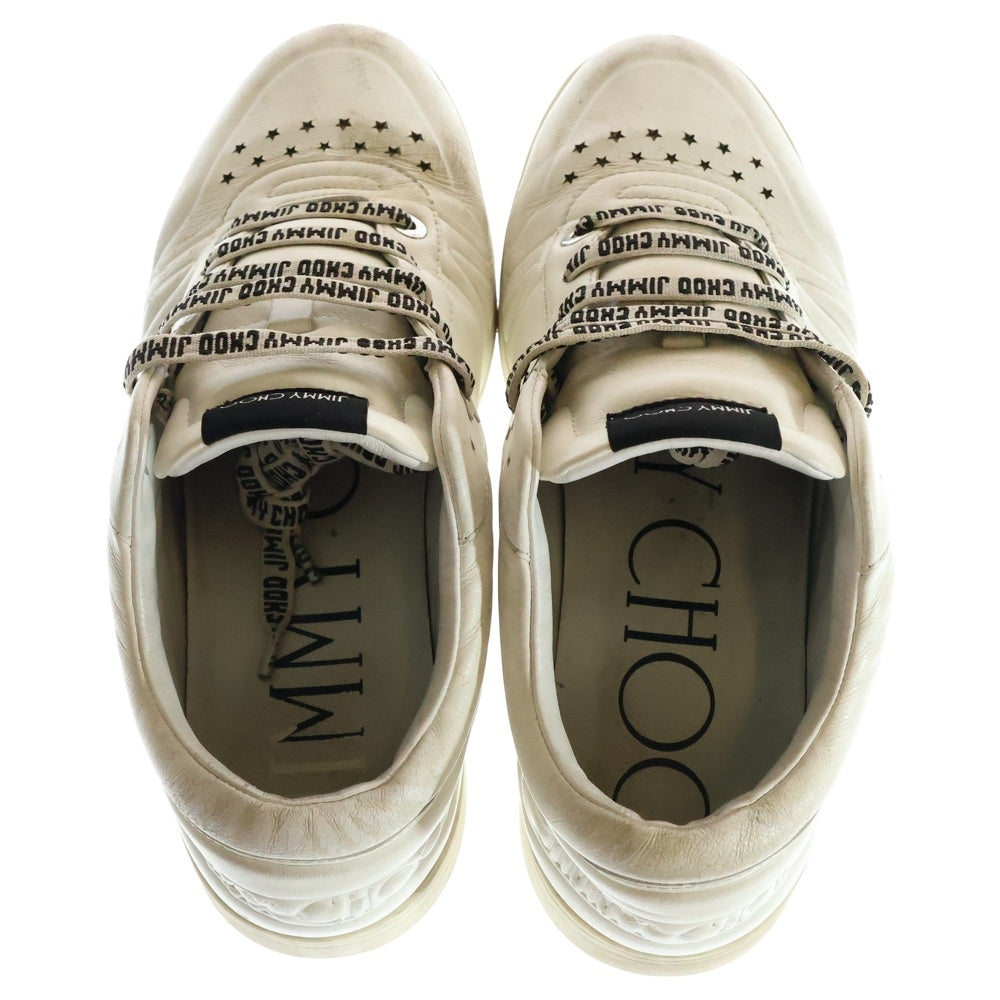 JIMMY CHOO(ジミーチュウ) ログシューレース レザー ローカットスニーカー ホワイト
