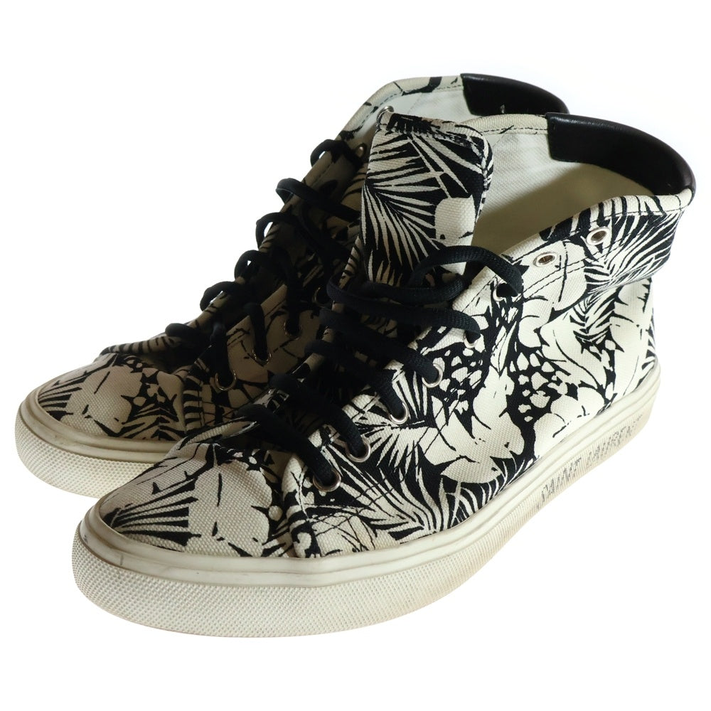 SAINT LAURENT PARIS(サンローランパリ) MALIBU MID SNEAKERS マリブ ミッド 総柄 スニーカー 606075 ブラック/グレー