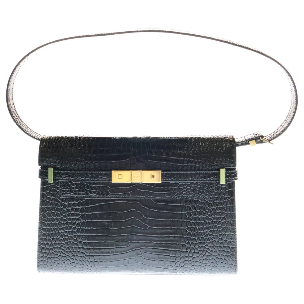 SAINT LAURENT PARIS(サンローランパリ) マンハッタン ショルダーバッグ ミディアム ブラック レザー 型押し 579271