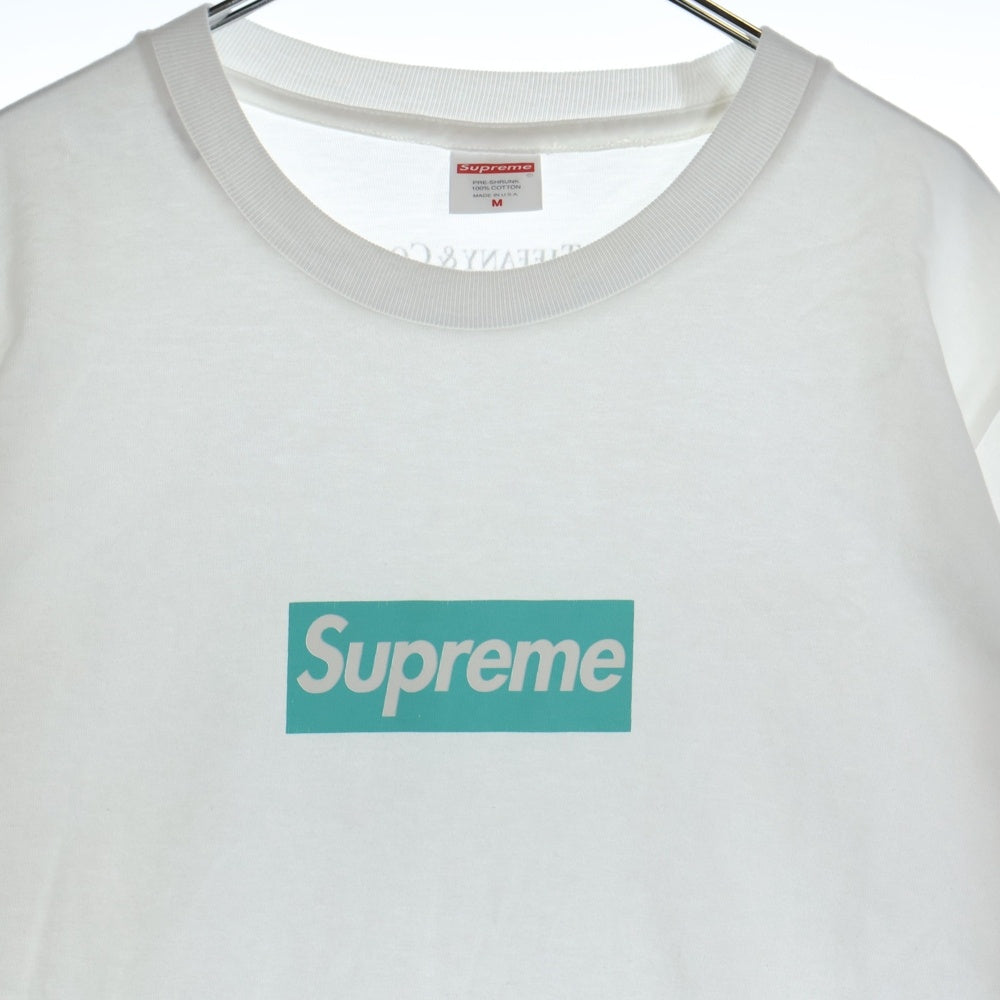SUPREME(シュプリーム) 21AW ×TIFFANY&Co. Box Logo Tee ティファニー ボックスロゴプリントTシャツ 半袖クルーネックカットソー ホワイト