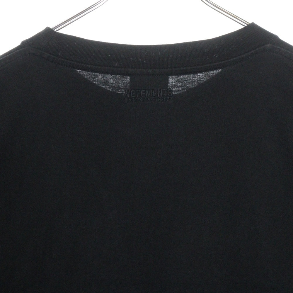 VETEMENTS(ヴェトモン) 20SS ロゴスタッズ クルーネック半袖Tシャツカットソー SS20TR420 ブラック