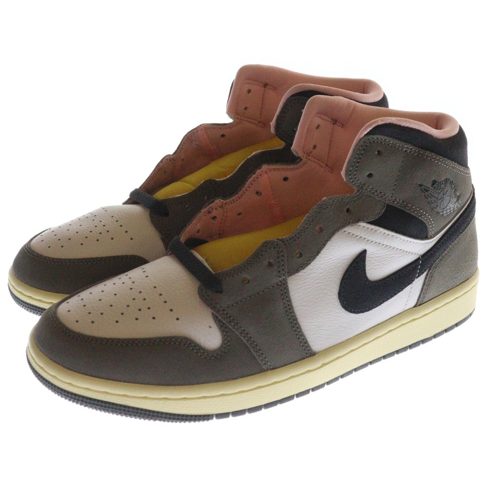 NIKE(ナイキ) Air Jordan 1 Mid Cave Stone エアジョーダン1 ミッドカットスニーカー ケイブストーン HQ2011-100 グレー/ホワイト US9.5