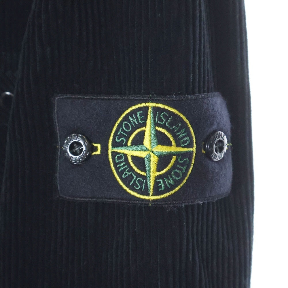 STONE ISLAND(ストーンアイランド) 24AW Logo Patch Corduroy Overshirt ジップアップ コーデュロイジャケット ブラック 811511604