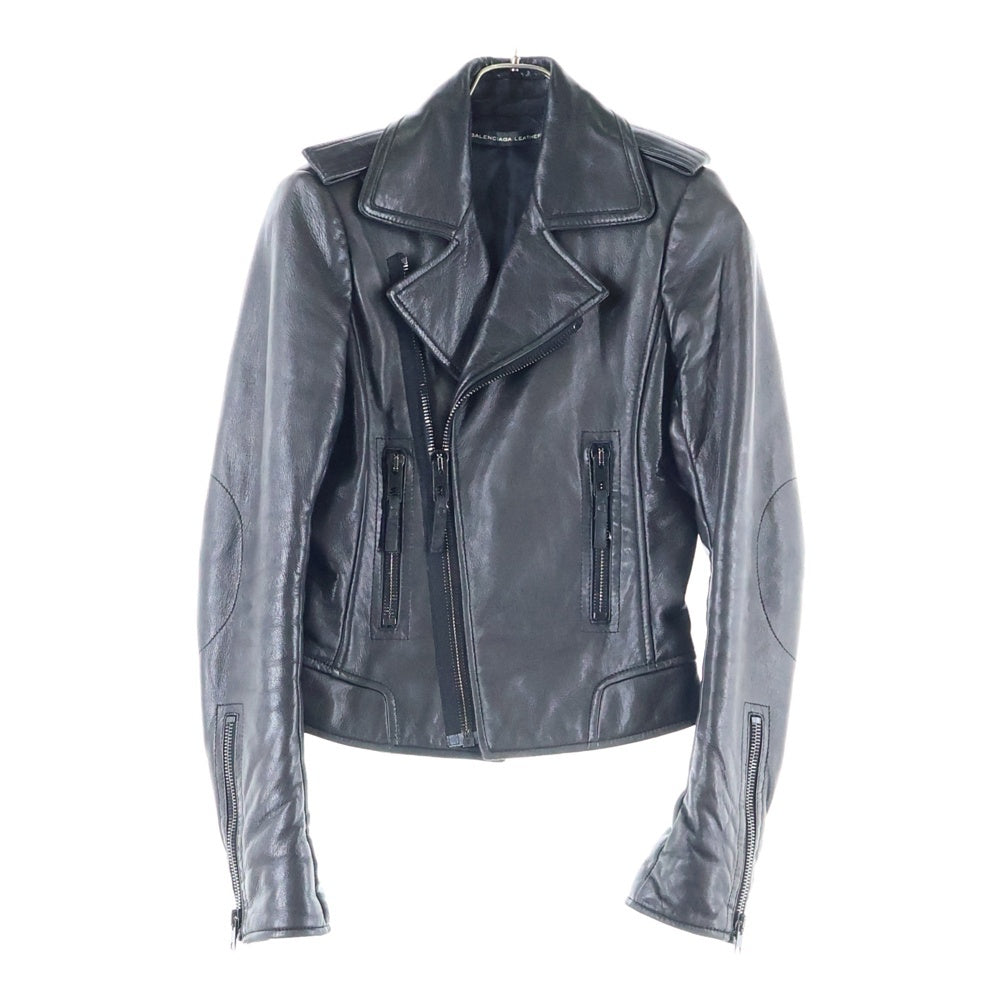 BALENCIAGA(バレンシアガ) Leather biker jacket レザー バイカー ライダースジャケット 256302 TU662 ブラック