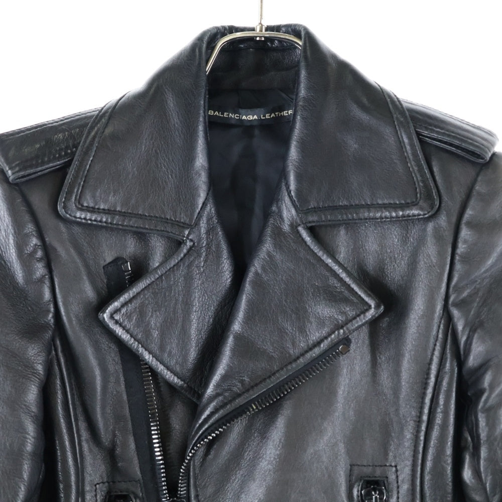 BALENCIAGA(バレンシアガ) Leather biker jacket レザー バイカー ライダースジャケット 256302 TU662 ブラック