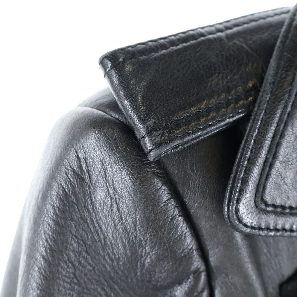 BALENCIAGA(バレンシアガ) Leather biker jacket レザー バイカー ライダースジャケット 256302 TU662 ブラック