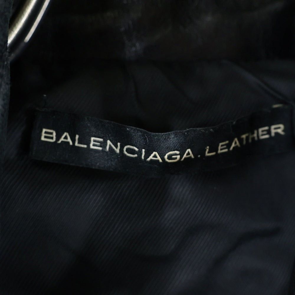 BALENCIAGA(バレンシアガ) Leather biker jacket レザー バイカー ライダースジャケット 256302 TU662 ブラック