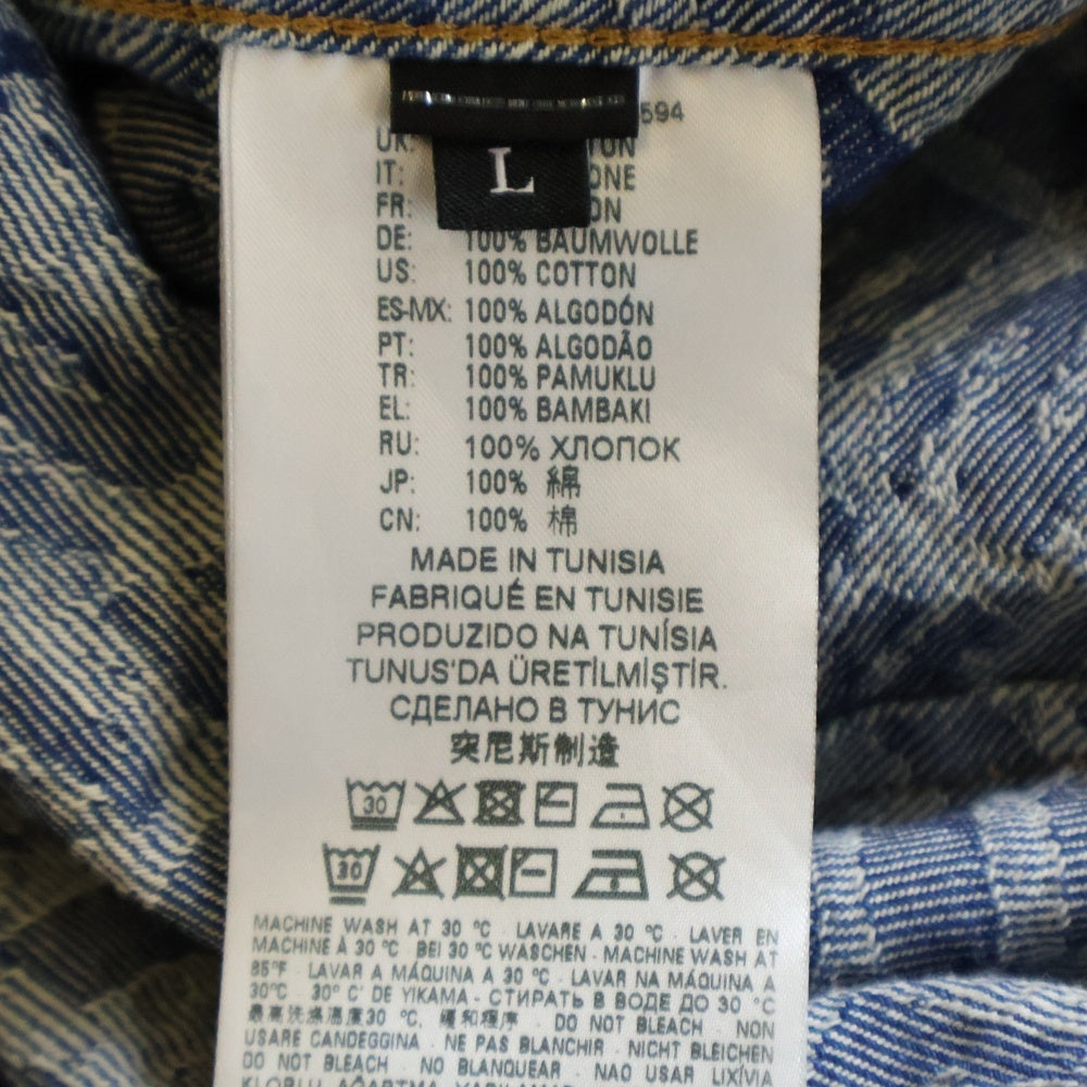DIESEL(ディーゼル) 総柄 ロゴ ウエスタンデニムシャツ 00SQXS インディゴ