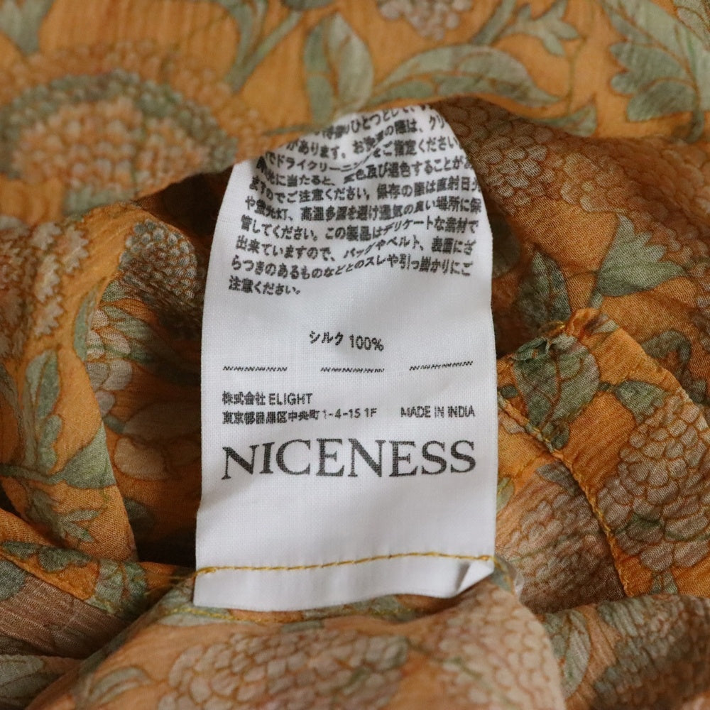 NICENESS(ナイスネス) MADAN マダン スキッパー シルクシフォン シャツ イエロー NN-0701Y15