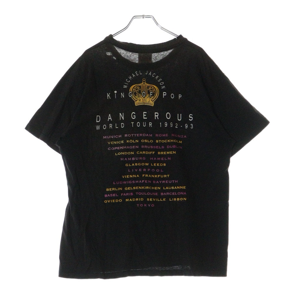 VINTAGE(ヴィンテージ) 90s Michael Jackson マイケルジャクソン プリントクルーネック半袖カットソー ブラック