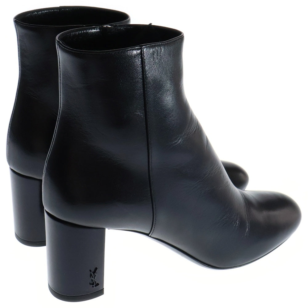 SAINT LAURENT PARIS(サンローランパリ) YSLロゴ サイドジップ レザー ショートブーツ 541130 ブラック レディース