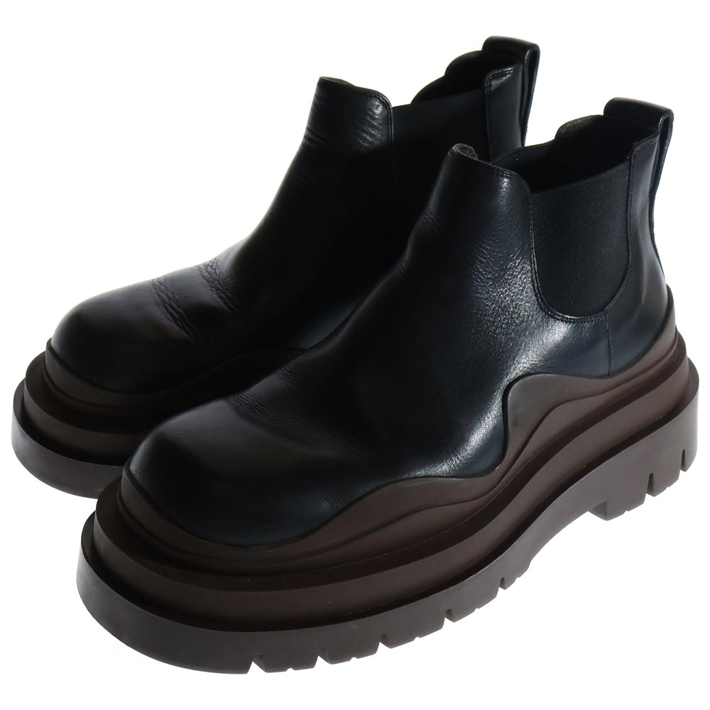 BOTTEGA VENETA(ボッテガヴェネタ) TIRE タイヤ アンクル チェルシーブーツ ブラック/ブラウン 630281 VBS50 1029 レディース