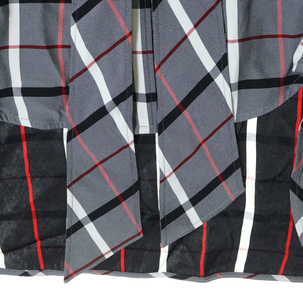 BALENCIAGA(バレンシアガ) バックロゴプリント チェック柄 オーバーサイズシャツ ネイビー