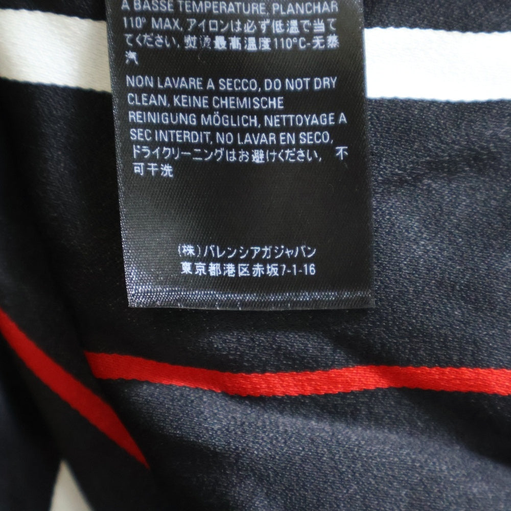 BALENCIAGA(バレンシアガ) バックロゴプリント チェック柄 オーバーサイズシャツ ネイビー
