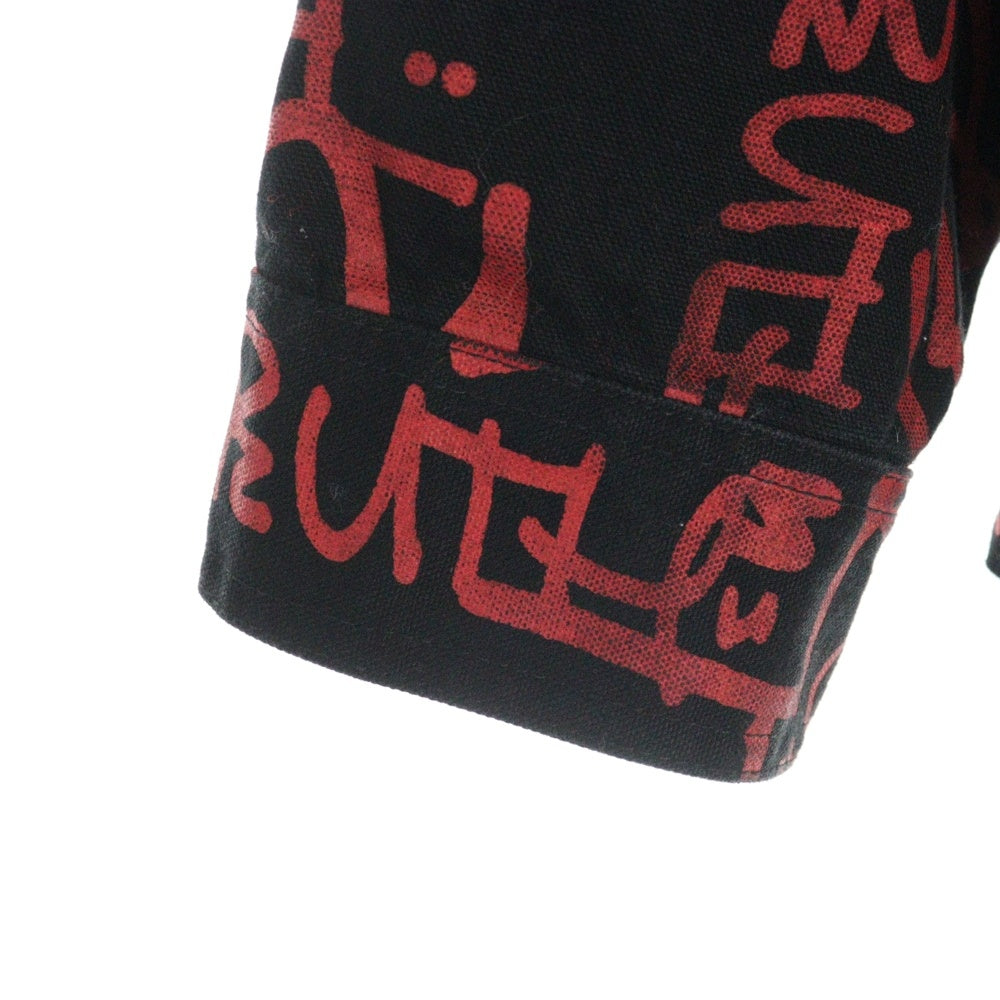 SUPREME(シュプリーム) 18AW COMME des GARCONS SHIRT Printed Canvas Chore Coat ×コムデギャルソンシャツ プリンテッドキャンバスチョアコートブルゾン レッド/ブラック