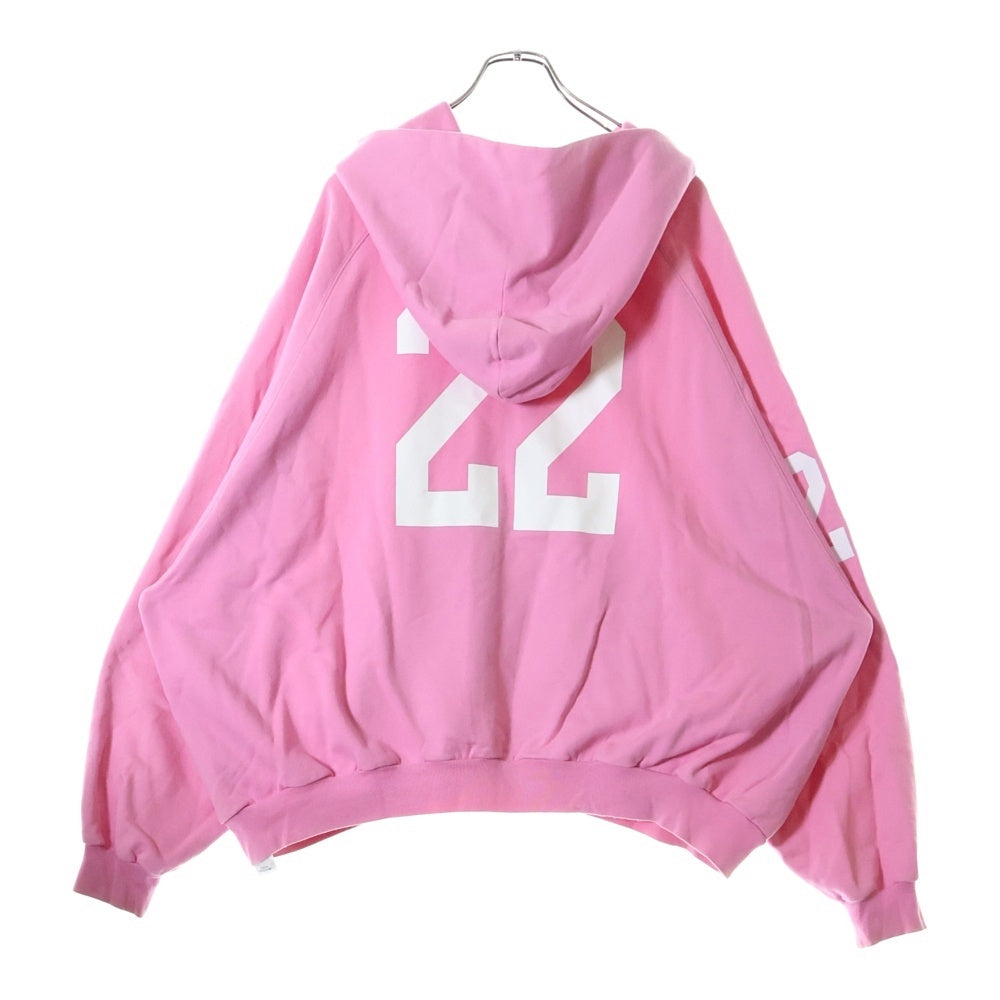 BALENCIAGA(バレンシアガ) 22AW ダメージ泥加工ポロ ジップアップパーカー フーディー 720425 TNVK7 ピンク