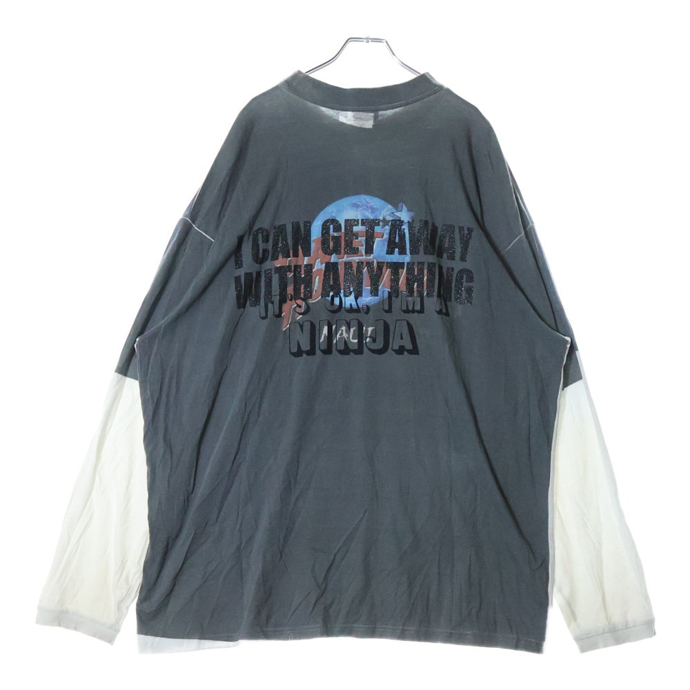 VETEMENTS(ヴェトモン) Demnas Favorite Naughty Angel L/S 転写プリントオーバーサイズロングスリーブTシャツ カットソー UAH19TR327