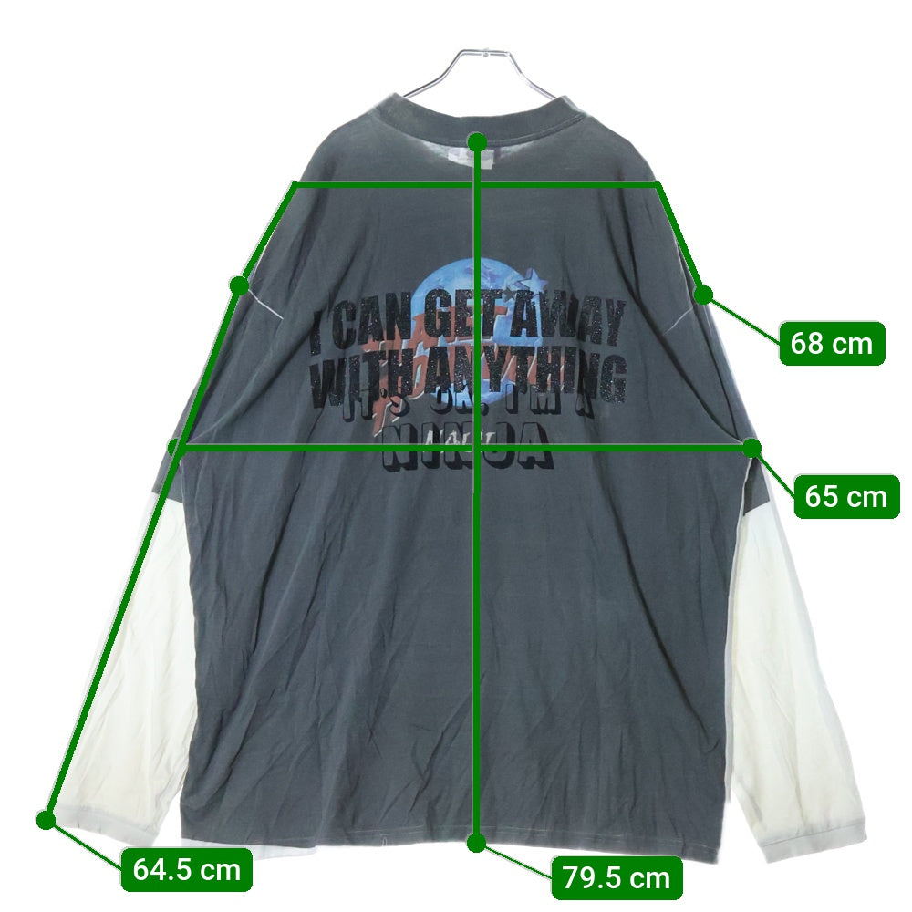 VETEMENTS(ヴェトモン) Demnas Favorite Naughty Angel L/S 転写プリントオーバーサイズロングスリーブTシャツ カットソー UAH19TR327