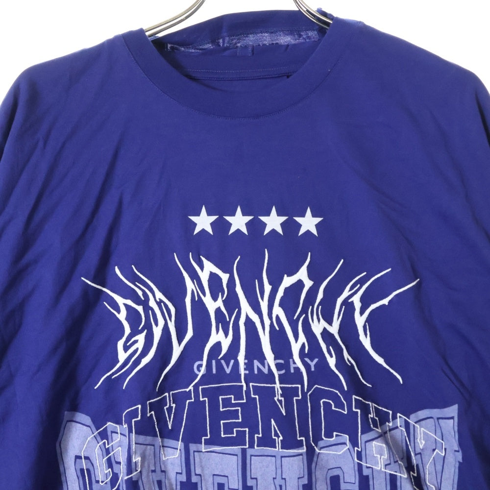 GIVENCHY(ジバンシィ) Overlapped Embroidered Tee BM71FC3YCV オーバーラップエフェクト刺繍レイヤード長袖Tシャツ カットソー ブルー
