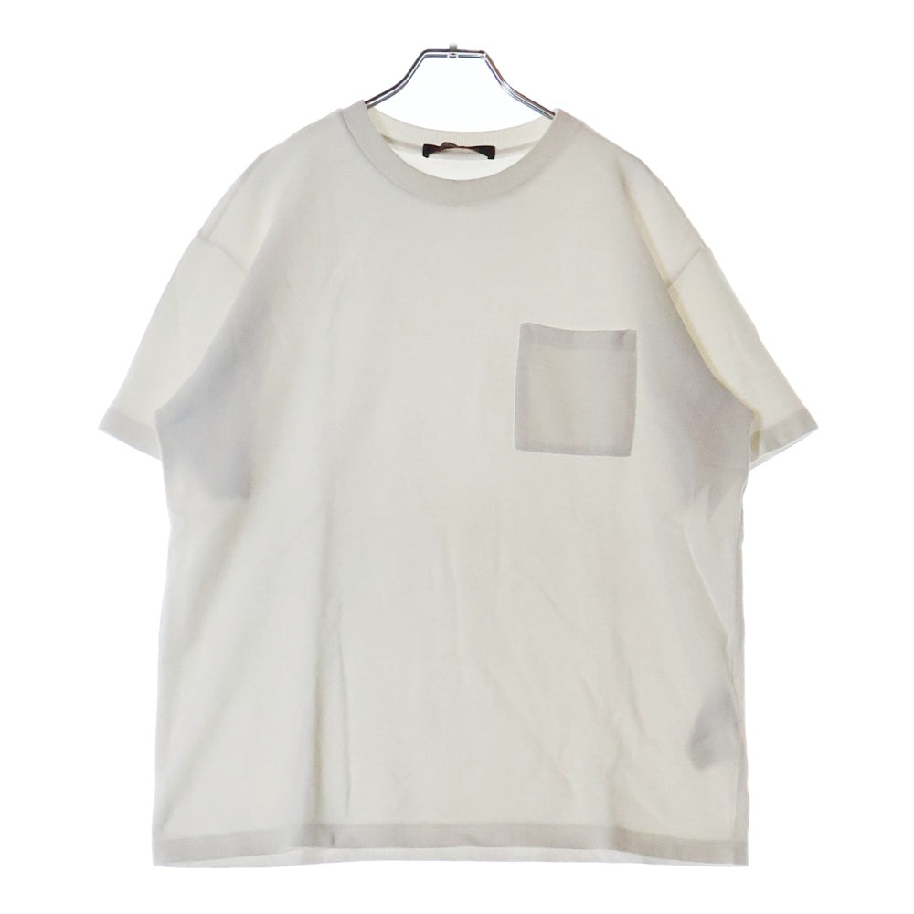 LOUIS VUITTON(ルイヴィトン) モノグラム切り替え ポケット クルーネック半袖Tシャツ RM241MQ TCL HQY41W ホワイト