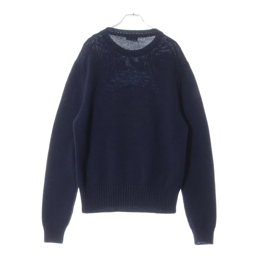 Dior HOMME(ディオールオム) 21SS ×Shawn Stussy SHAWN BULL ロゴ刺繍 ニットセーター ネイビー