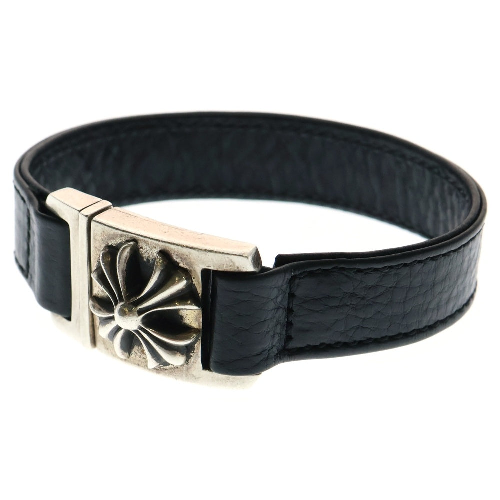 CHROME HEARTS(クロムハーツ) HARNESS CLASP ハーネスクラスプ レザーブレスレット ブラック/シルバー