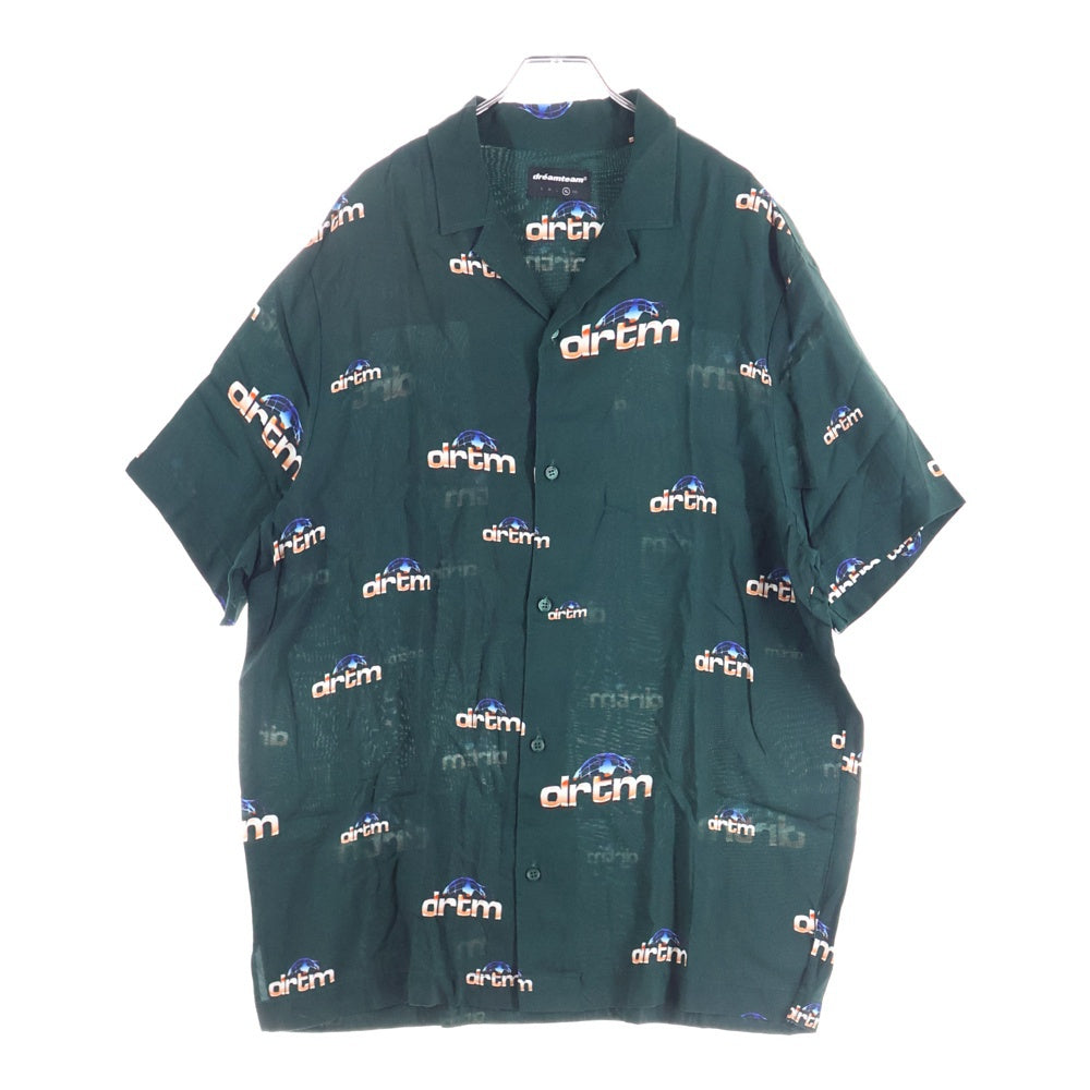 NO BRAND(ノーブランド) DREAMTEAM 半袖レーヨンシャツ グリーン