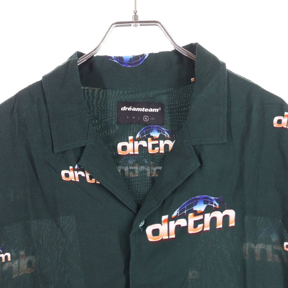 NO BRAND(ノーブランド) DREAMTEAM 半袖レーヨンシャツ グリーン