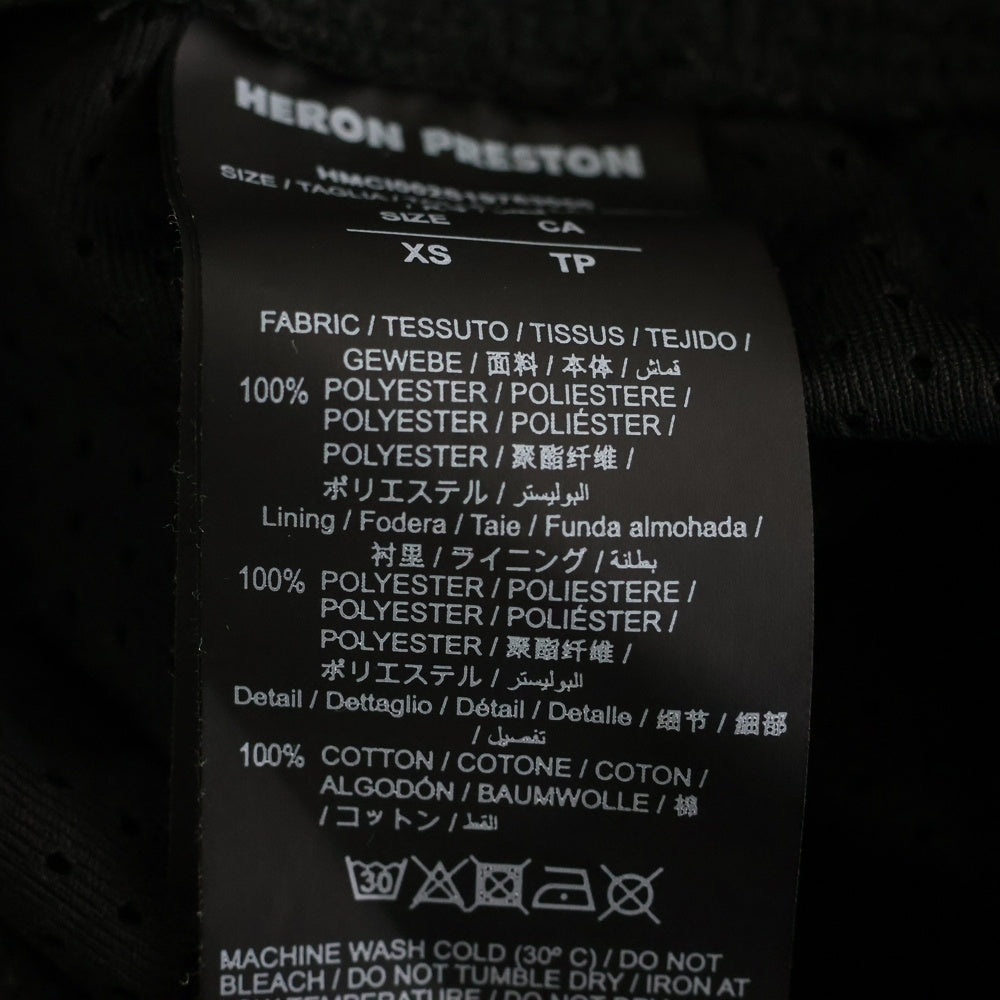 HERON PRESTON(ヘロンプレストン) 19SS ロゴプリント メッシュハーフパンツ HMCI002S19763050 ブラック