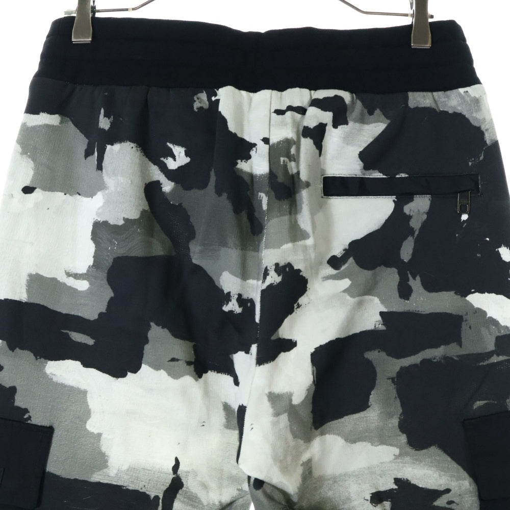 DOLCE & GABBANA(ドルチェアンドガッバーナ) カモフラ総柄 ロゴプリント カーゴスウェットパンツ グレー HS7ES