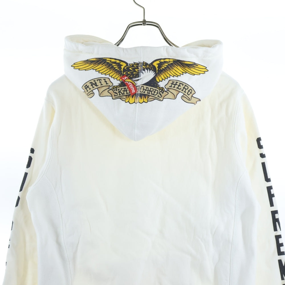 SUPREME(シュプリーム) 16SS ×ANTIHERO Hooded Sweatshirt アンタイヒーロー プルオーバーパーカー ホワイト