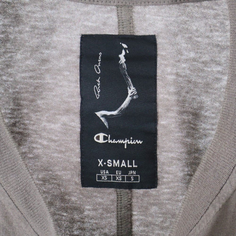 Rick Owens(リックオウエンス) ×CHAMPION TOMMY ロゴ刺繍 クルーネック半袖カットソー CM01D9229-CHJER ブラウン
