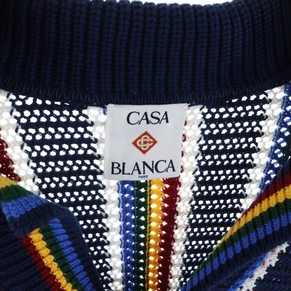 CASABLANCA(カサブランカ) Crochet Multicolor Cotton Cardigan クロシェ ニットカーディガン マルチカラー MPS25-KW-836-01