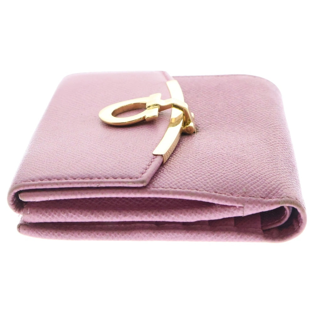 FERRAGAMO(フェラガモ) ガンチーニクリップ 二つ折り財布 ウォレット ピンク 22C877