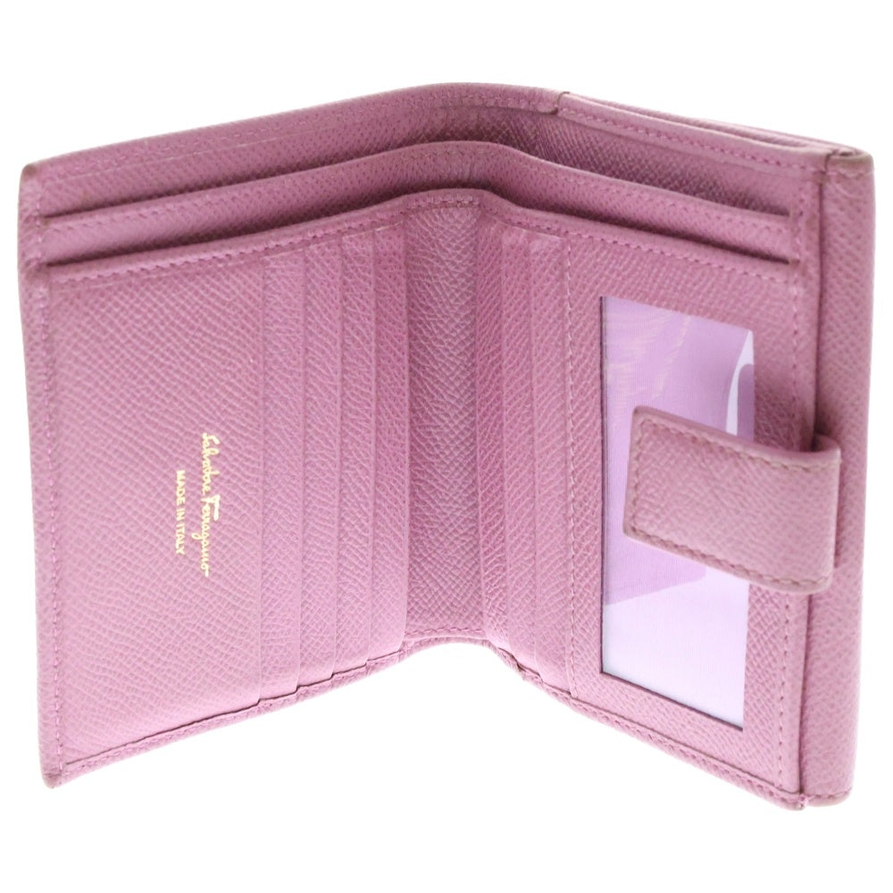 FERRAGAMO(フェラガモ) ガンチーニクリップ 二つ折り財布 ウォレット ピンク 22C877