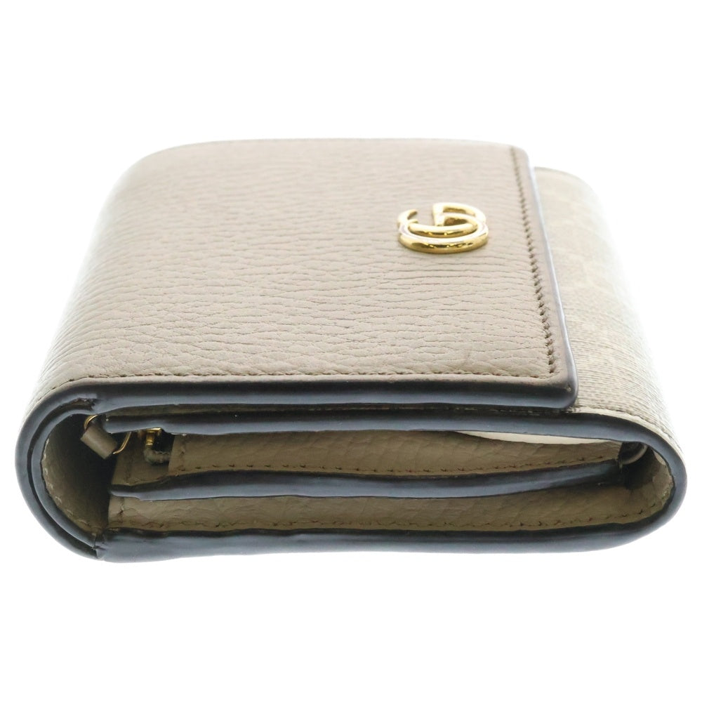 GUCCI(グッチ) GGスプリーム ミディアムウォレット 二つ折り財布 ピンク×ベージュ 598587