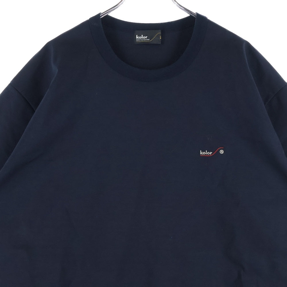 kolor(カラー) ロゴプリント ドローコード クルーネック半袖Tシャツ 25SCM-T18216S-A ブラック